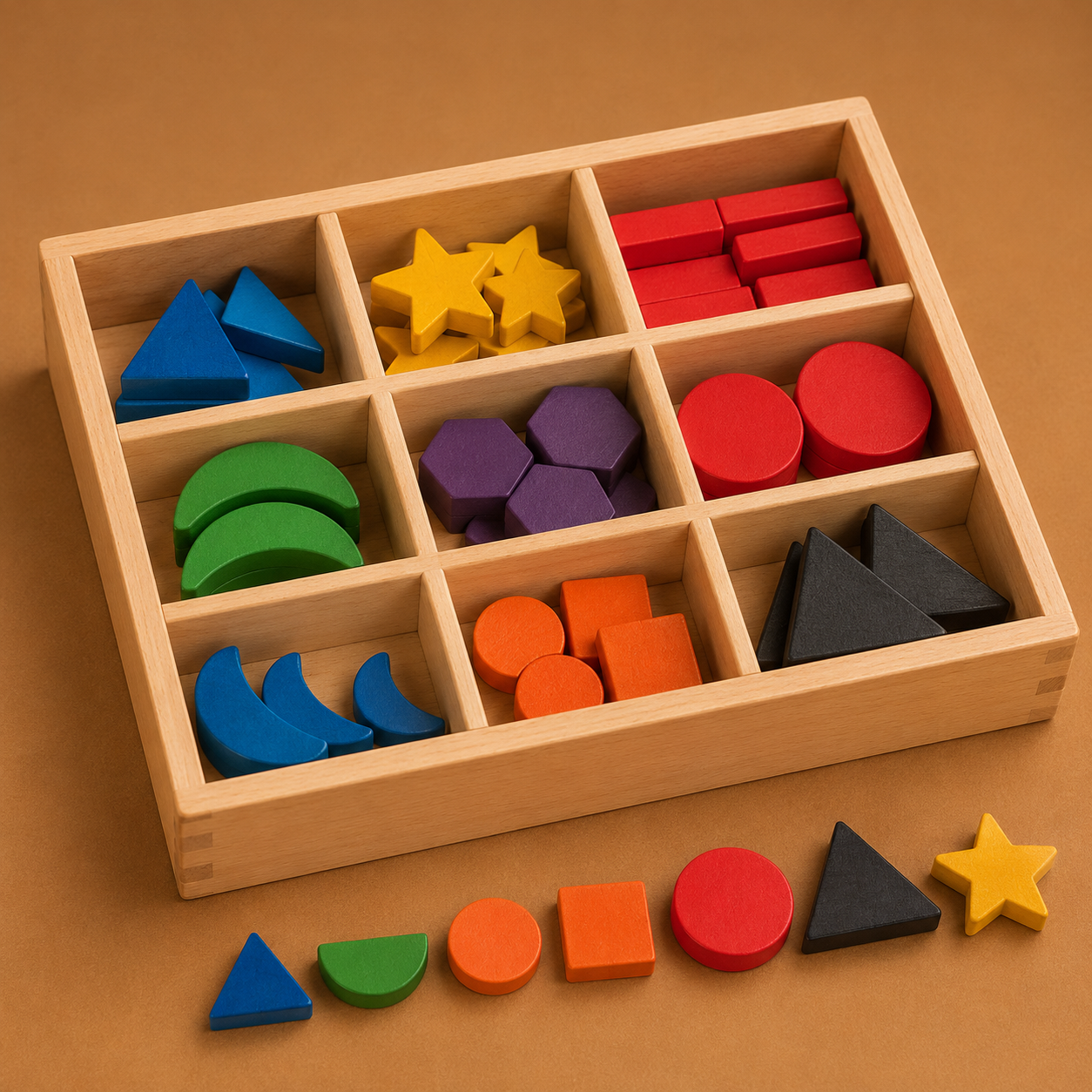 Basic Wooden Grammar Symbols with Box