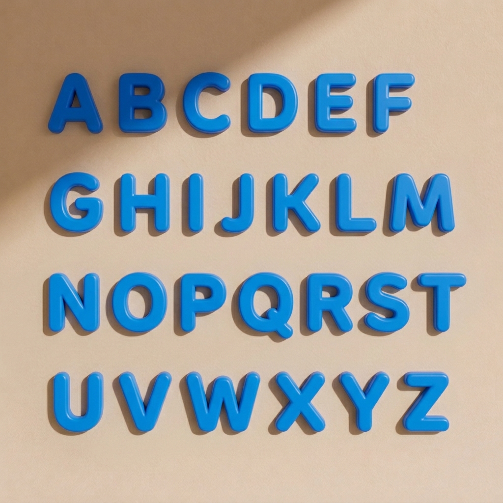 Capital Movable Alphabet (Print,Blue)