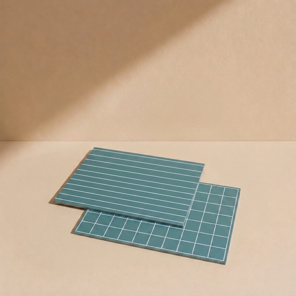 Green board with double lines and squares (2 pcs)