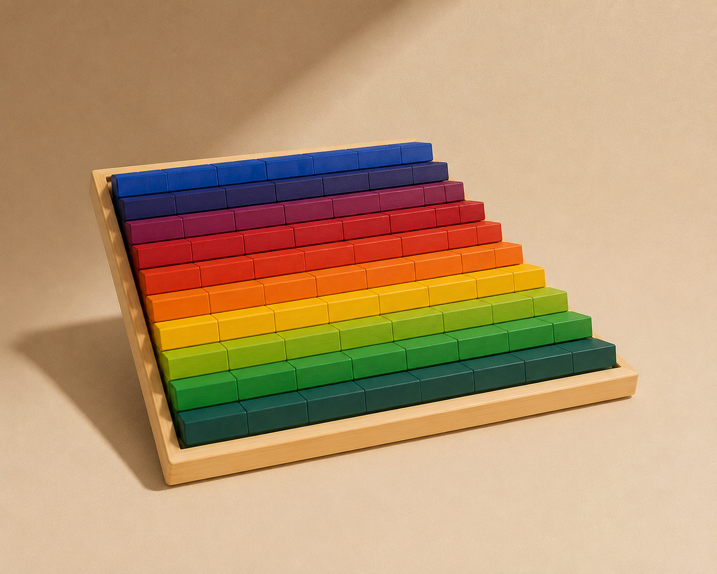 Large Stepped Counting Wooden Stacking Building Blocks - Image 3