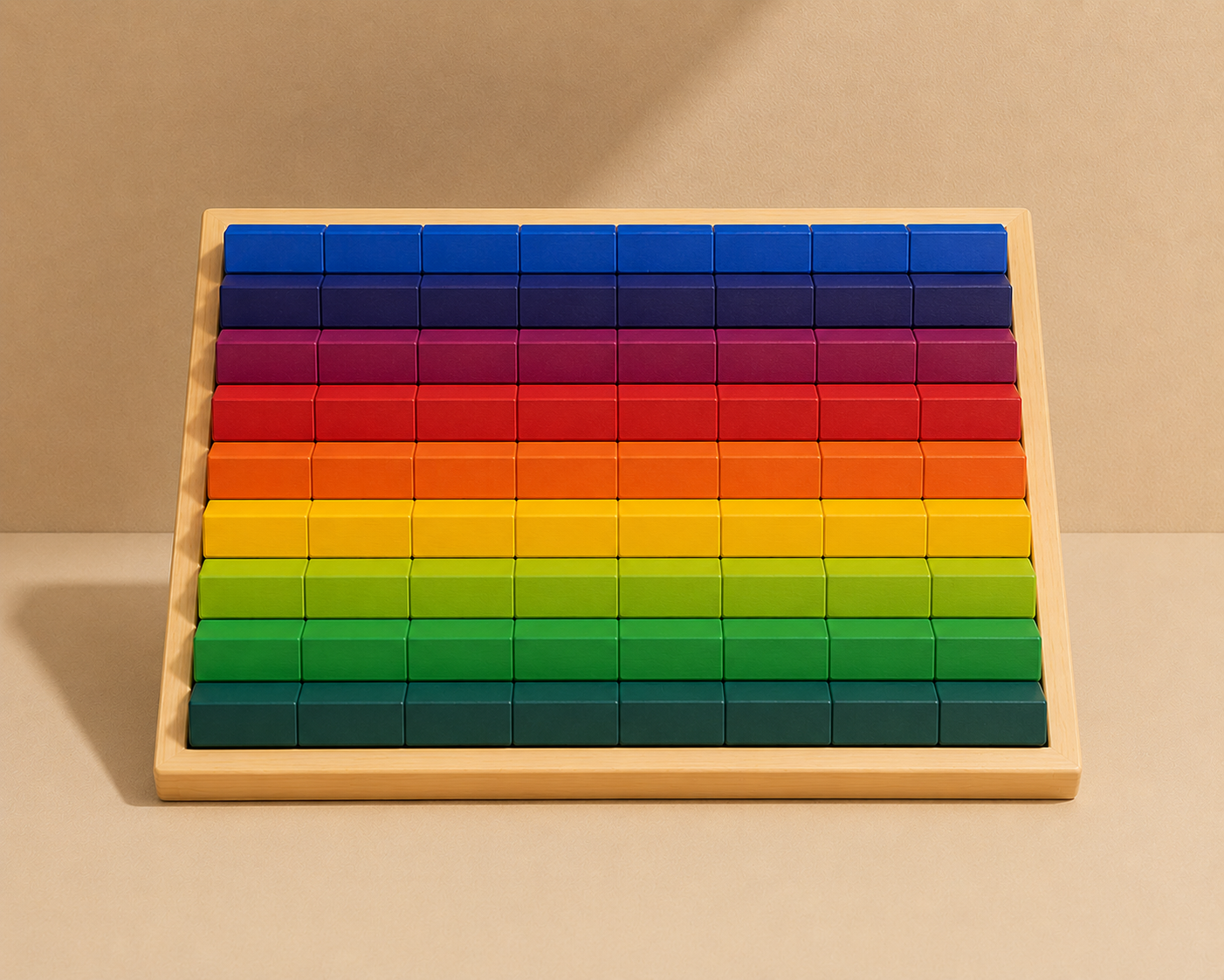 Large Stepped Counting Wooden Stacking Building Blocks