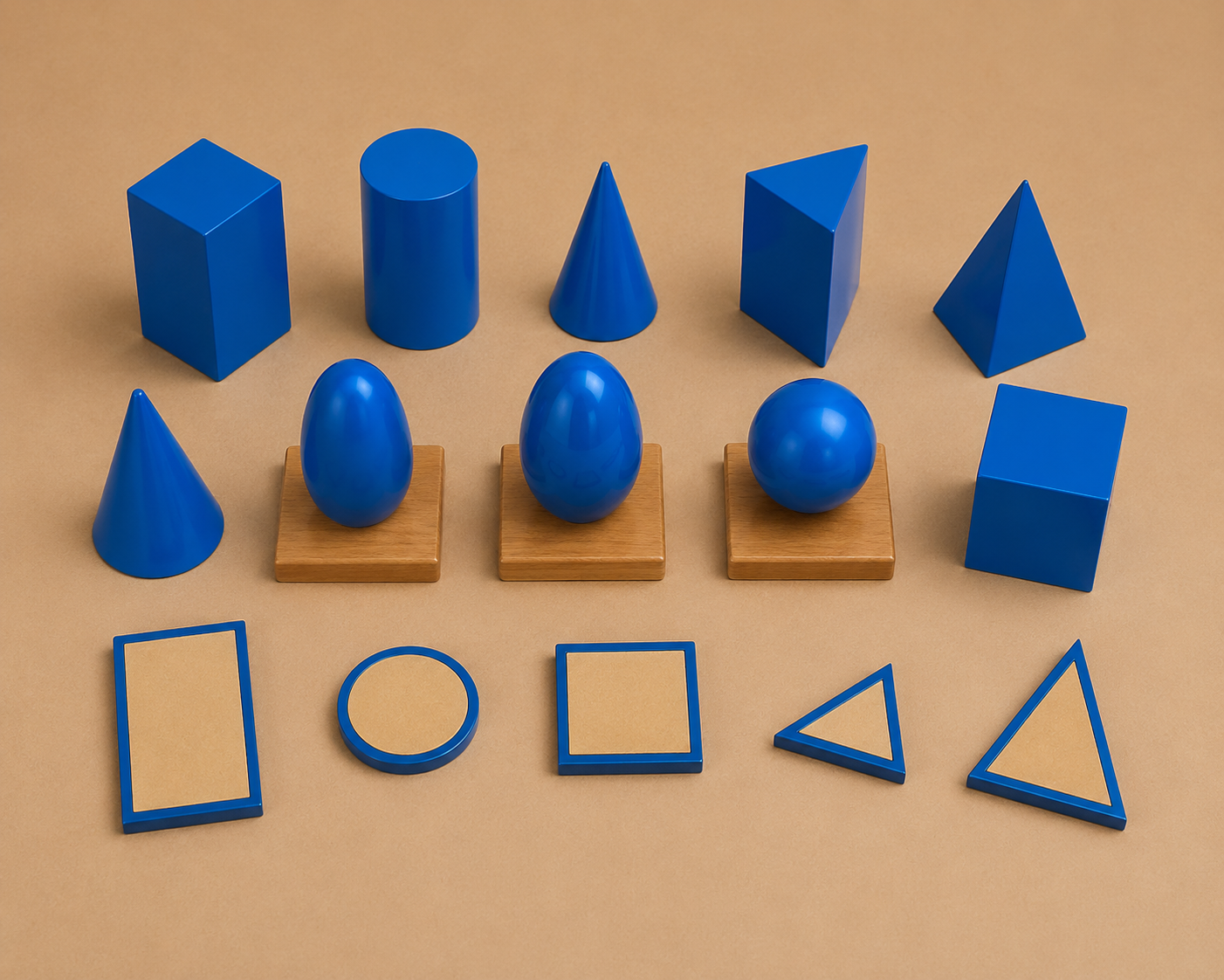 Premium Quality Geometric Solids with Stands, Base without box