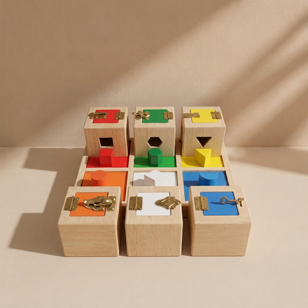 Lock Box with objects and tray ( Set of 6)