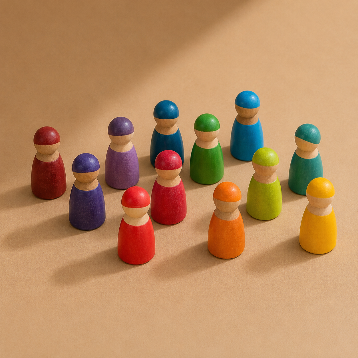 Rainbow peg dolls