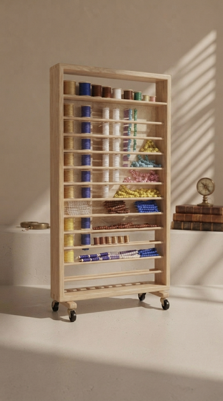 Set of beads and cabinet