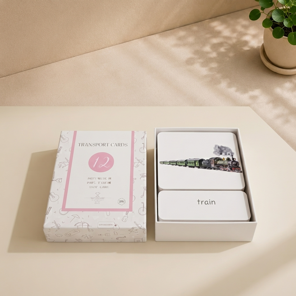 Three-part Cards-12pcs (Transportation English only)