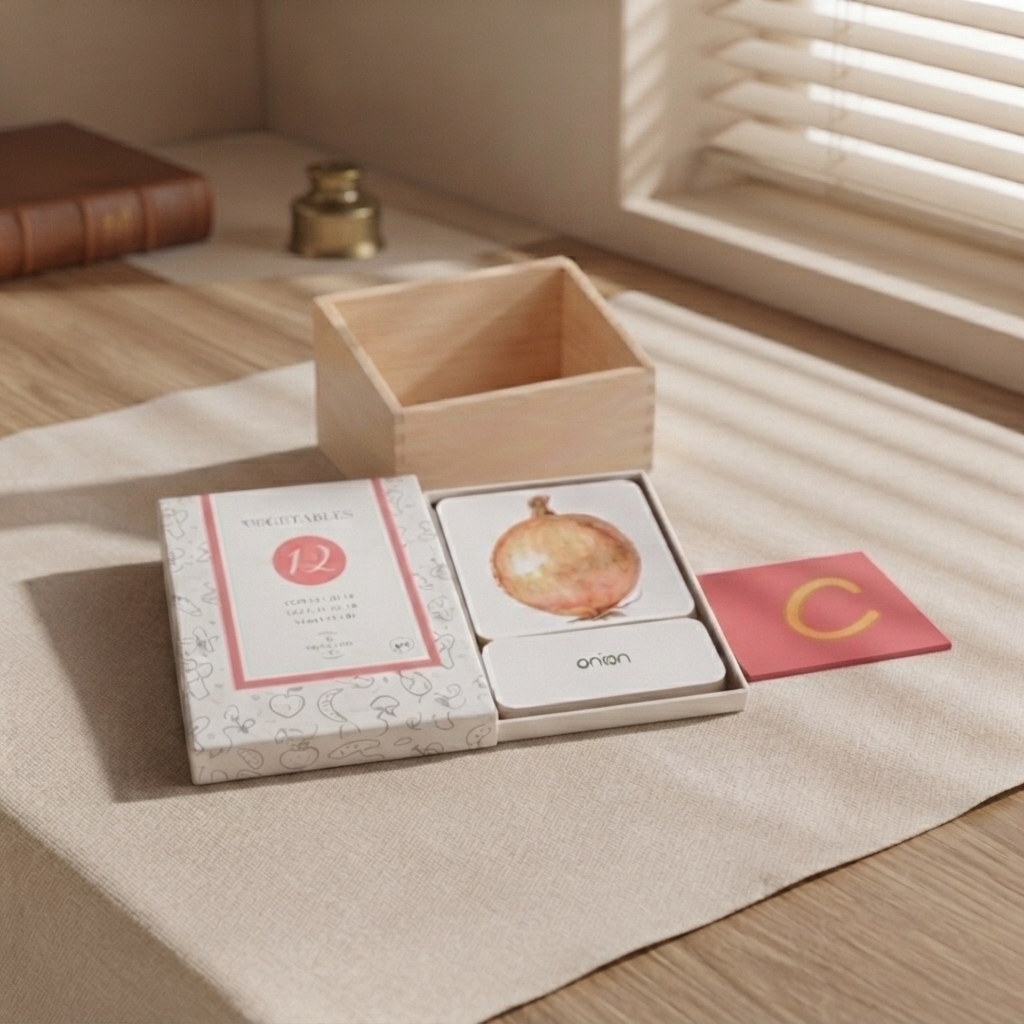 Three-part Cards-12pcs (Vegetables English only)
