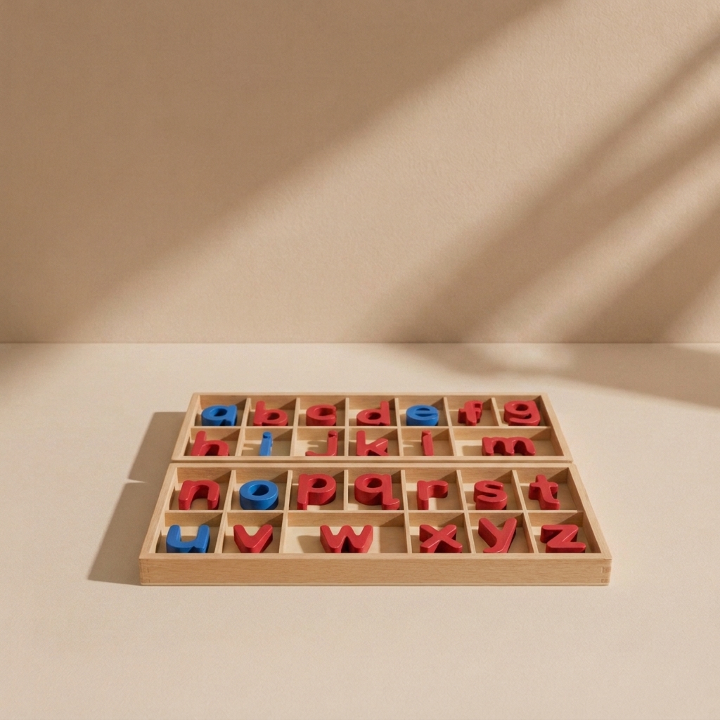 Wood - Large Movable Alphabet (Red & Blue) - Image 2
