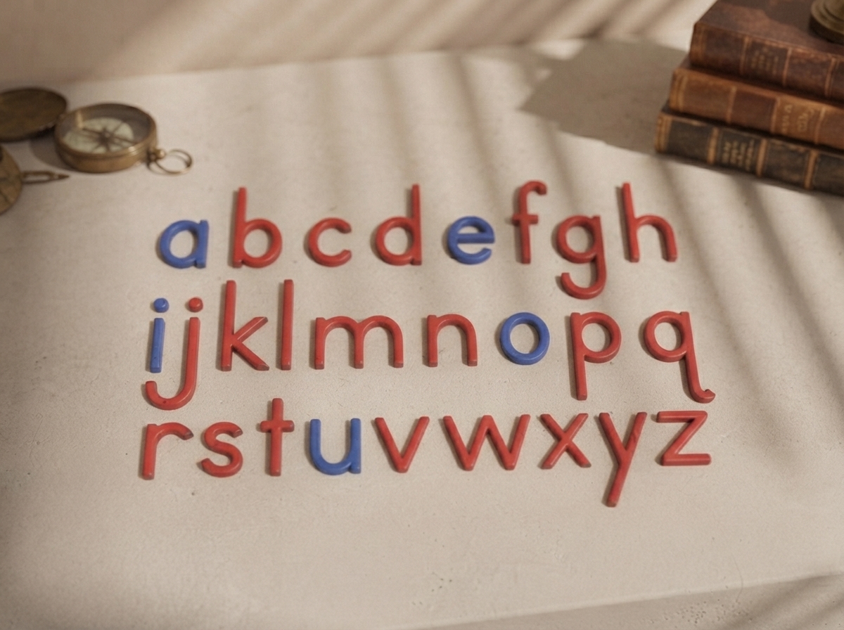 Wood-Small Movable Alphabet Red & Blue