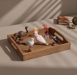 Birds Objects with Wooden tray