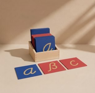 Capital Case Cursive Sandpaper Letters with Box