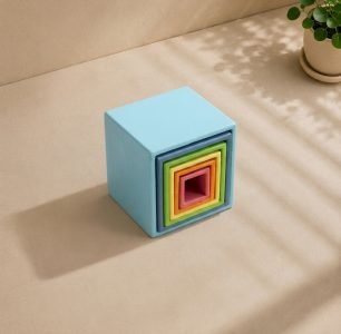 Coloured nesting box set 6pcs blue