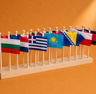 Flags of main countries with stand