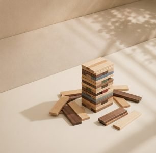 Flat wooden stacking planks