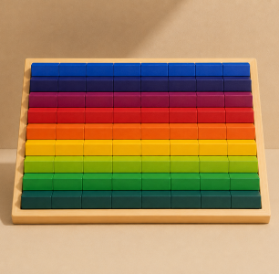 Large Stepped Counting Wooden Stacking Building Blocks