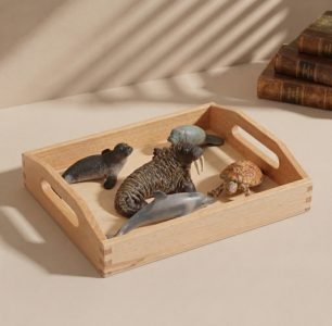 Ocean Animal Objects with Wooden tray