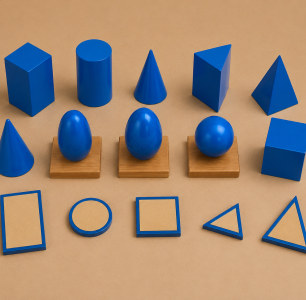 Premium Quality Geometric Solids with Stands, Base without box