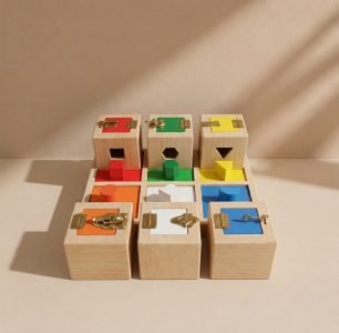 Lock Box with objects and tray ( Set of 6)