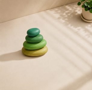 Set of four stacking Pebbles  (Coloured) 