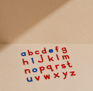 Small Moveable Alphabet (Print,Blue & Red)