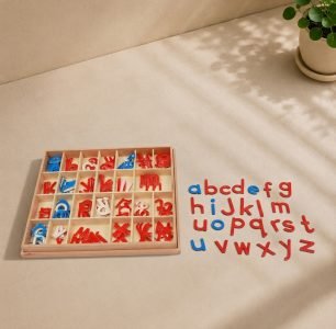 Wood – Small Movable Alphabet (Red & Blue)